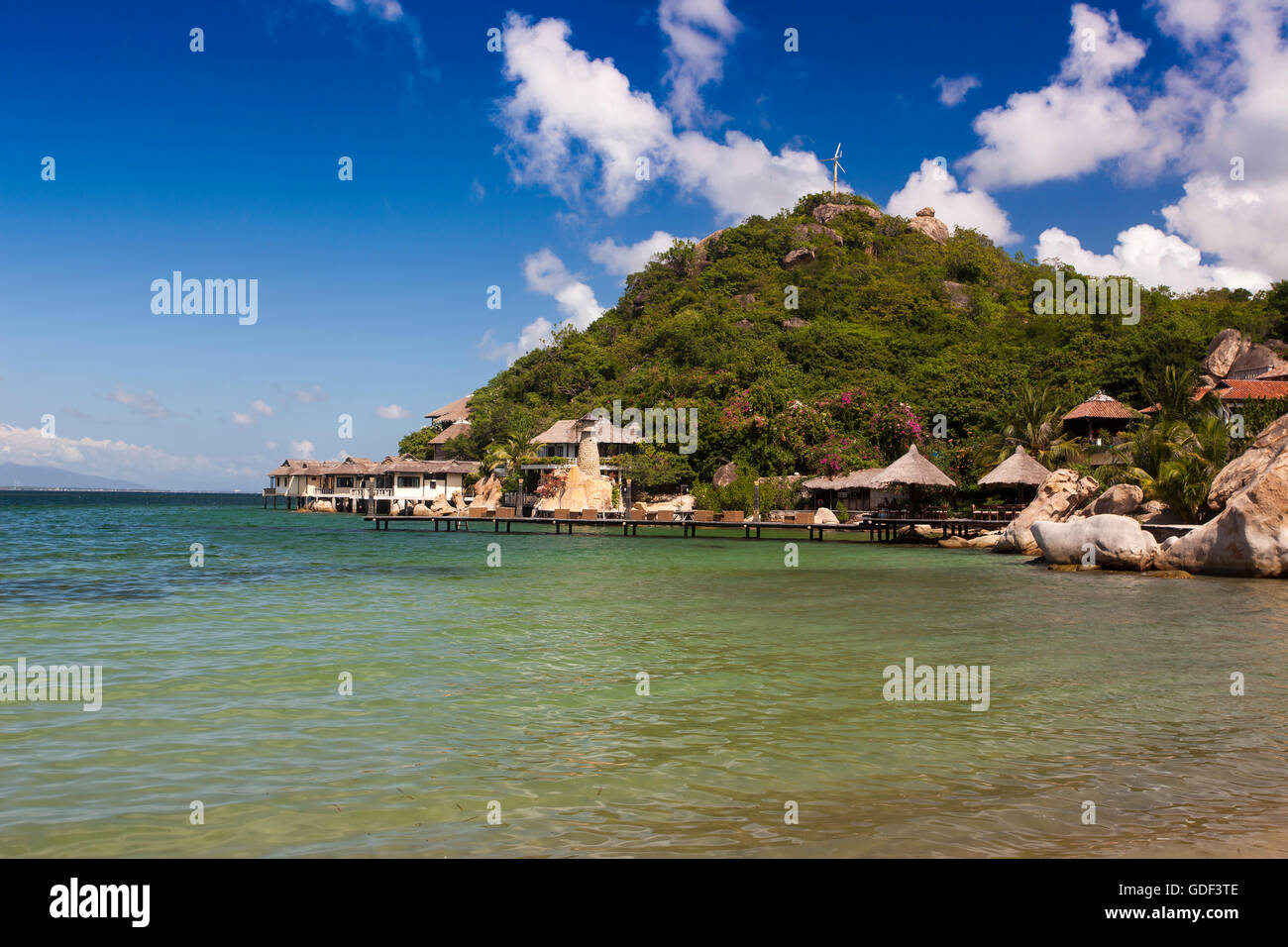 Kleine Bungalow-Anlage Ngoc Suong in Cam Ranh Bay, Nha Trang, Vietnam Stockfoto