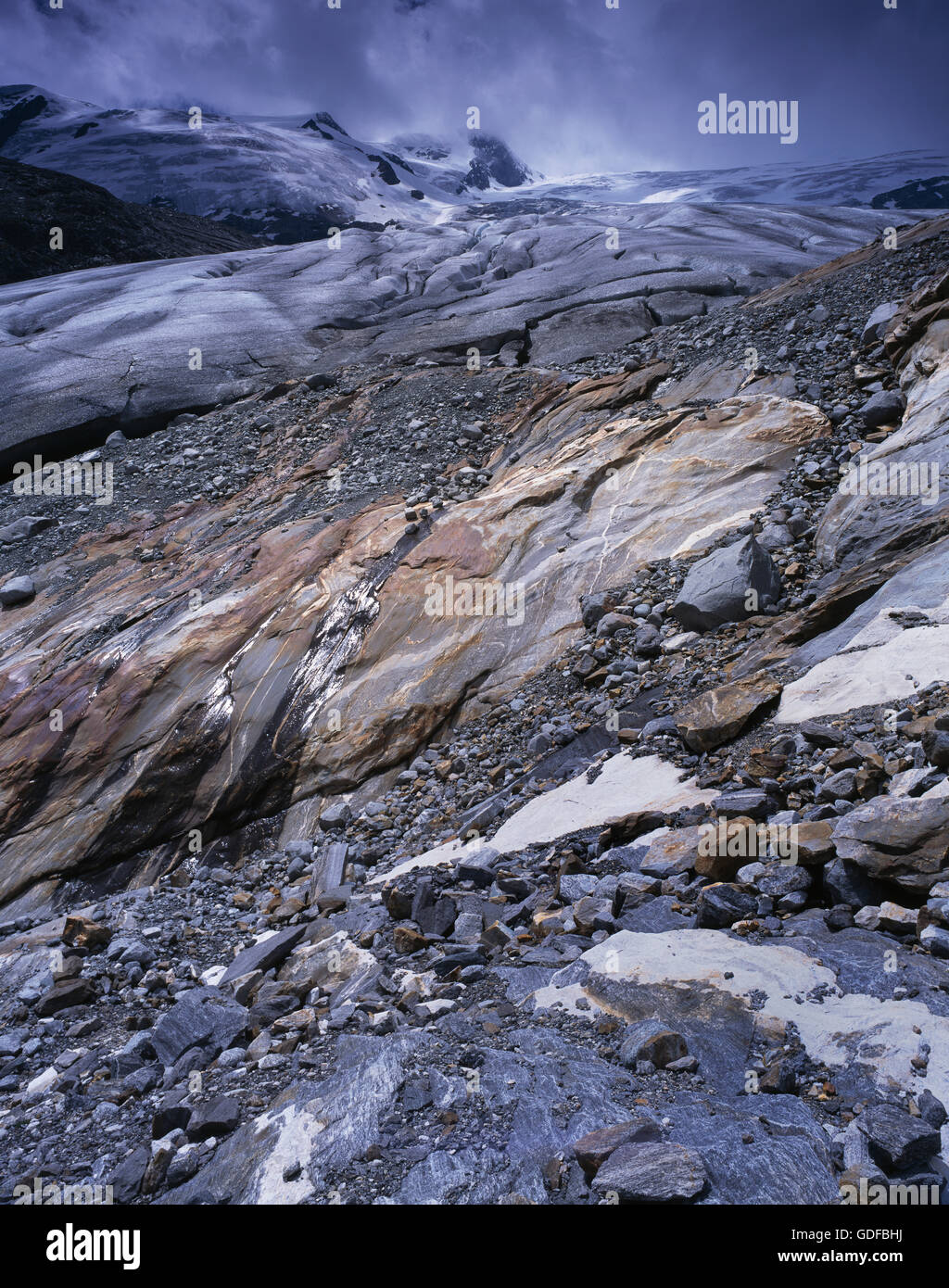 Schlatenkees, Gletscher, der Gletscher-Rand, Venediger Gruppe, Nationalpark Hohe Tauern, Osttirol, Tirol, Österreich Stockfoto