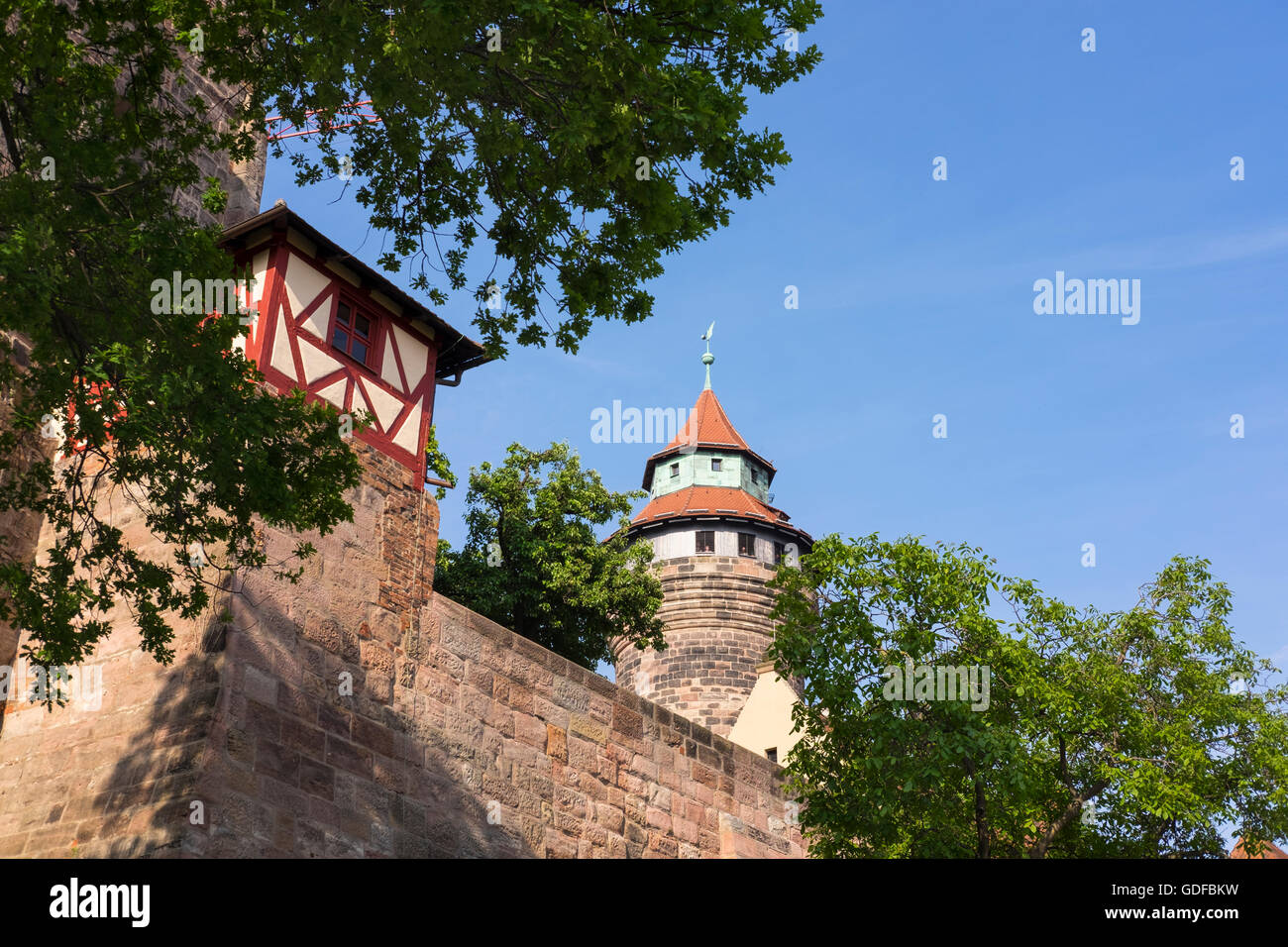 Kaiserburg mit Sinwellturm, Nürnberg, Mittelfranken, Franken, Bayern, Deutschland Stockfoto