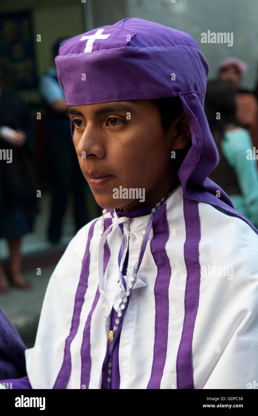 Verehrer, Osterprozession, Chichicastenango, Guatemala, Mittelamerika Stockfoto