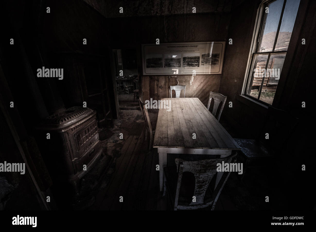 Geisterstadt Bodie Hügel östlich der Sierra Nevada Bergkette in Mono County, Kalifornien, Innenraum Stockfoto