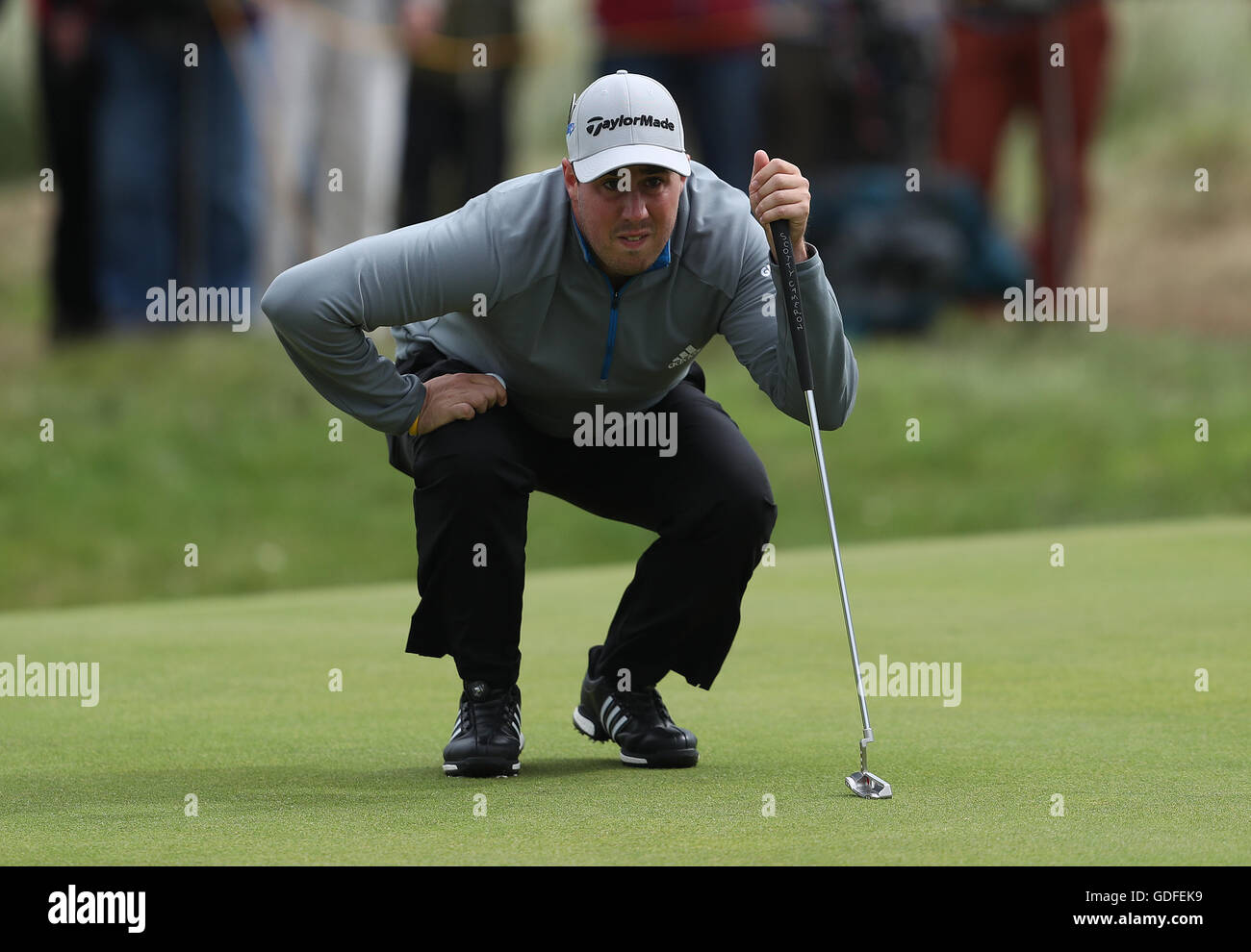 Englands Ryan Evans auf der 4. grüne tagsüber drei von The Open Championship 2016 im Royal Troon Golf Club, South Ayrshire. Stockfoto