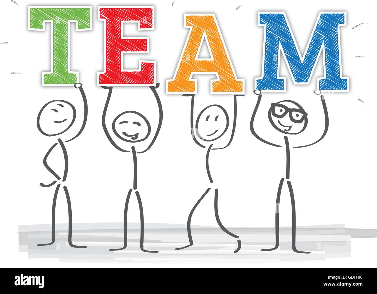 Teamwork ist Arbeit von mehreren Mitarbeitern Stock Vektor