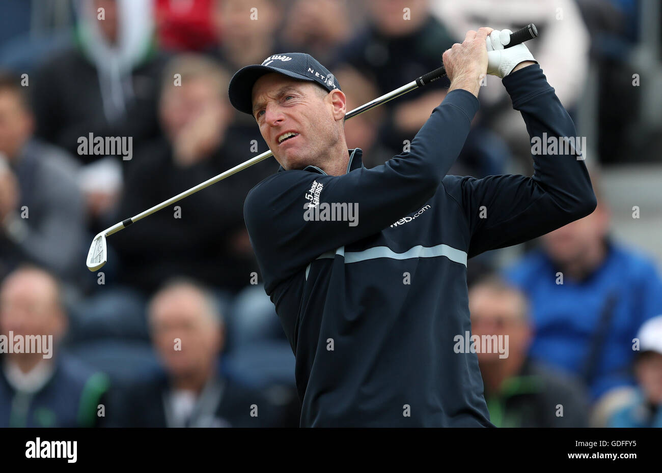 USAS Jim Furyk abschlägt tagsüber drei von The Open Championship 2016 im Royal Troon Golf Club, South Ayrshire. PRESSEVERBAND Foto. Bild Datum: Samstag, 16. Juli 2016. Vgl. PA Geschichte GOLF Open. Bildnachweis sollte lauten: David Davies/PA Wire. Einschränkungen: Nur zur redaktionellen Verwendung. Keine kommerzielle Nutzung. Standbild-Gebrauch bestimmt. Die Open Championship Logo und klare Verbindung zu The Open Website (TheOpen.com) auf Website-Veröffentlichung enthalten sein. Rufen Sie + 44 (0) 1158 447447 für weitere Informationen. Stockfoto