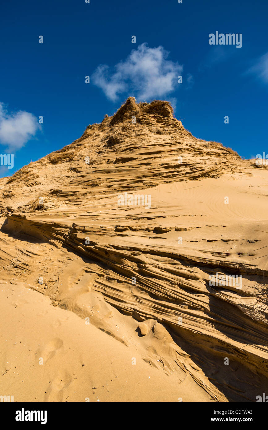 Eindrucksvolle Sanddüne in Formby Punkt an der Küste von Nordwesten Englands. Stockfoto