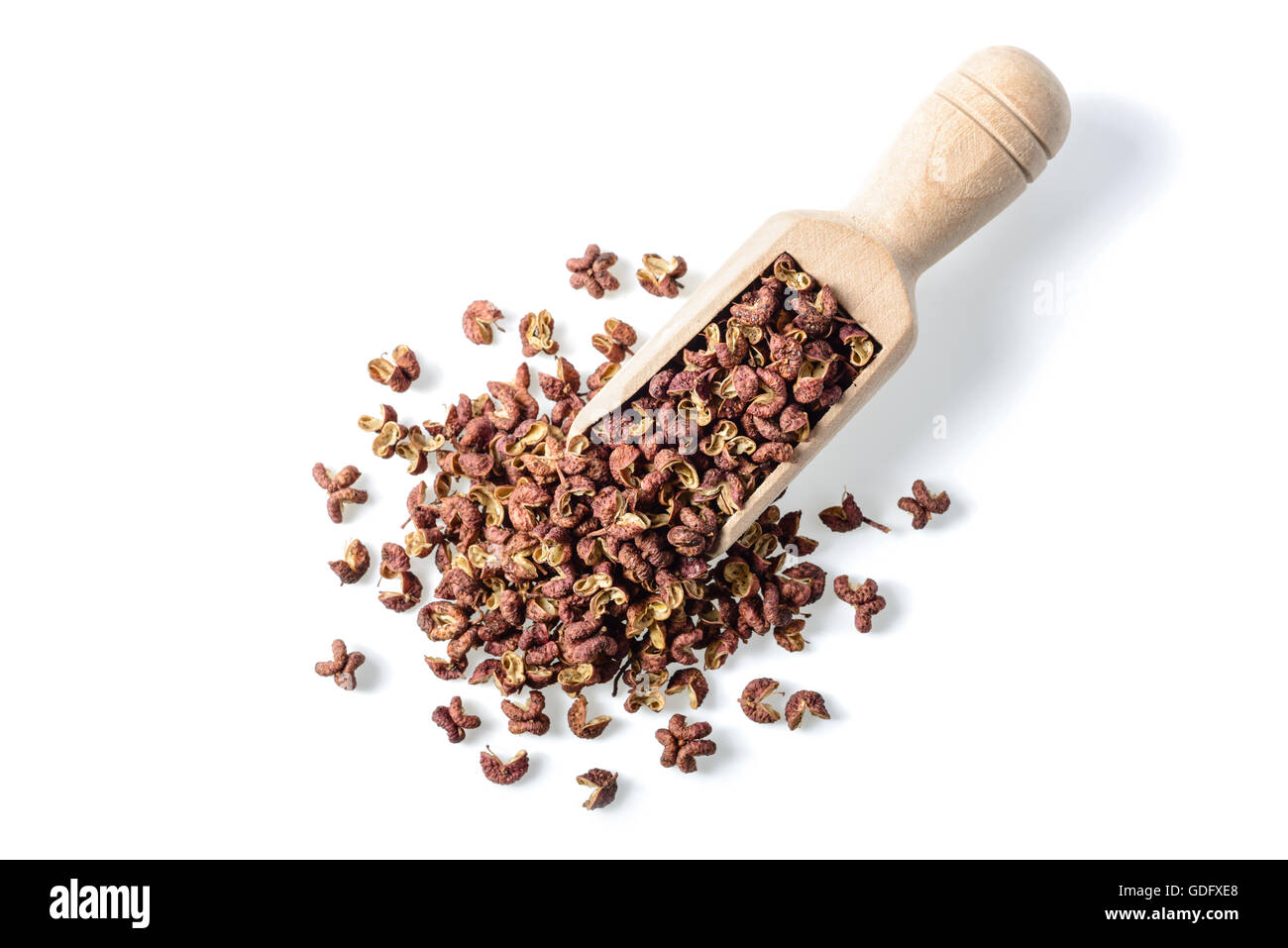 chinesischen Sichuan-Pfeffer auf weiß Stockfoto