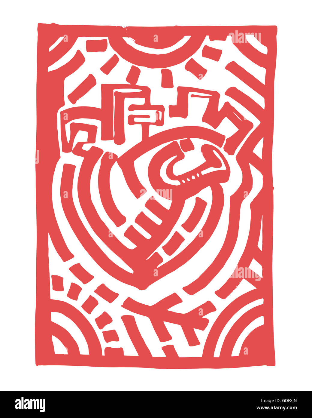 Handgezeichnete Illustrationen oder Zeichnung eines menschlichen Herzens Stockfoto