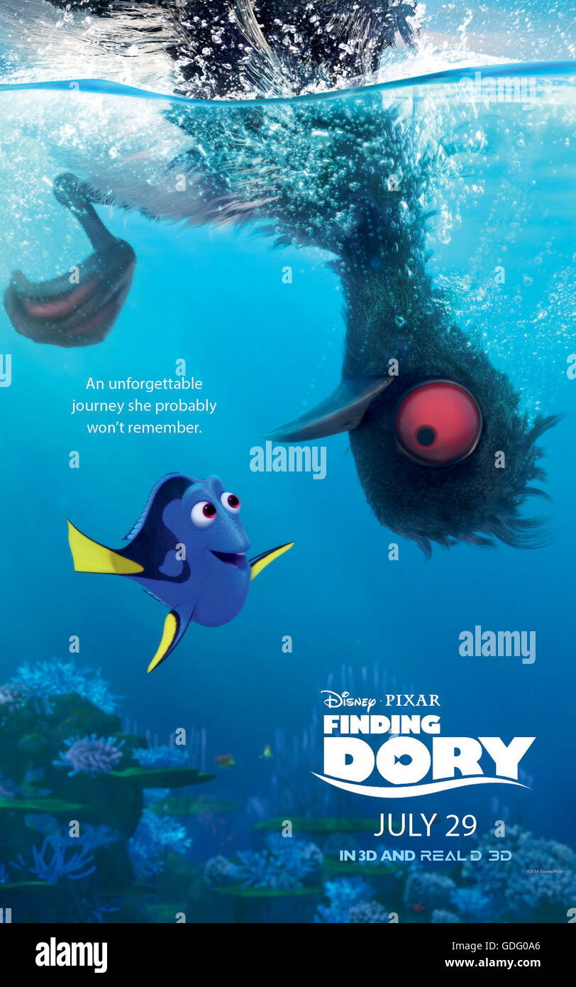Erscheinungsdatum: 17. Juni 2016 Titel: Suche nach Dory STUDIO: Pixar Animation DIRECTOR: Andrew Stanton, Angus MacLane PLOT: freundlich aber vergesslich blue Tang Fisch vereint mit ihren lieben und jeder lernt ein paar Dinge über die wahre Bedeutung der Familie auf dem Weg. Darsteller: Ellen DeGeneres, Albert Brooks, Ed O'Neill (Credit: C Pixar/Unterhaltung Bilder /) Stockfoto