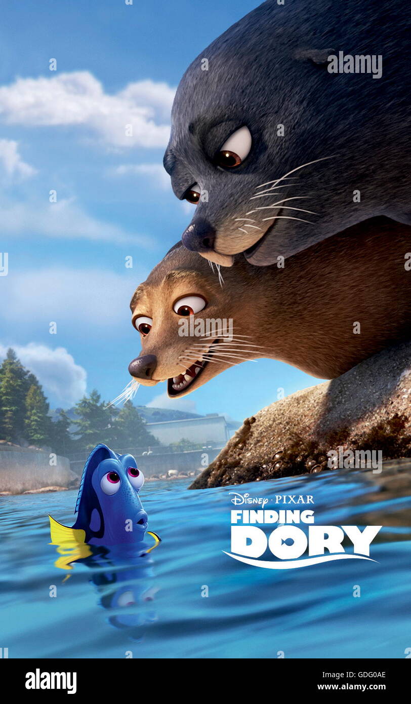 Erscheinungsdatum: 17. Juni 2016 Titel: Suche nach Dory STUDIO: Pixar Animation DIRECTOR: Andrew Stanton, Angus MacLane PLOT: freundlich aber vergesslich blue Tang Fisch vereint mit ihren lieben und jeder lernt ein paar Dinge über die wahre Bedeutung der Familie auf dem Weg. Darsteller: Ellen DeGeneres, Albert Brooks, Ed O'Neill (Credit: C Pixar/Unterhaltung Bilder /) Stockfoto