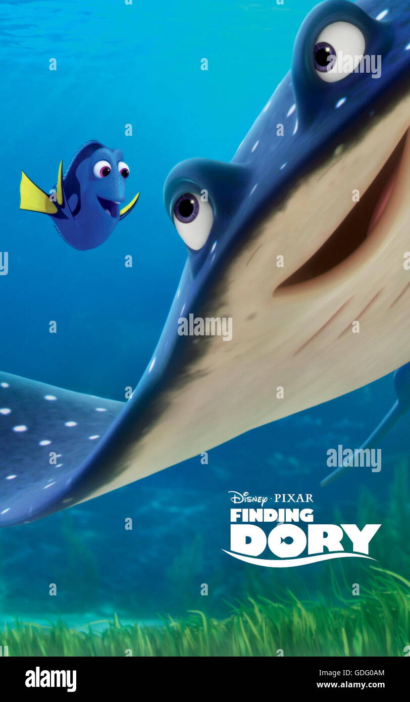 Erscheinungsdatum: 17. Juni 2016 Titel: Suche nach Dory STUDIO: Pixar Animation DIRECTOR: Andrew Stanton, Angus MacLane PLOT: freundlich aber vergesslich blue Tang Fisch vereint mit ihren lieben und jeder lernt ein paar Dinge über die wahre Bedeutung der Familie auf dem Weg. Darsteller: Ellen DeGeneres, Albert Brooks, Ed O'Neill (Credit: C Pixar/Unterhaltung Bilder /) Stockfoto