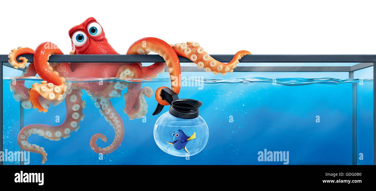 Erscheinungsdatum: 17. Juni 2016 Titel: Suche nach Dory STUDIO: Pixar Animation DIRECTOR: Andrew Stanton, Angus MacLane PLOT: freundlich aber vergesslich blue Tang Fisch vereint mit ihren lieben und jeder lernt ein paar Dinge über die wahre Bedeutung der Familie auf dem Weg. Darsteller: Ellen DeGeneres, Albert Brooks, Ed O'Neill (Credit: C Pixar/Unterhaltung Bilder /) Stockfoto