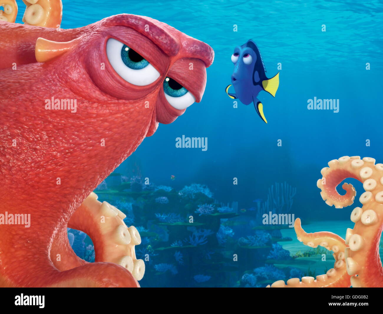Erscheinungsdatum: 17. Juni 2016 Titel: Suche nach Dory STUDIO: Pixar Animation DIRECTOR: Andrew Stanton, Angus MacLane PLOT: freundlich aber vergesslich blue Tang Fisch vereint mit ihren lieben und jeder lernt ein paar Dinge über die wahre Bedeutung der Familie auf dem Weg. Darsteller: Ellen DeGeneres, Albert Brooks, Ed O'Neill (Credit: C Pixar/Unterhaltung Bilder /) Stockfoto