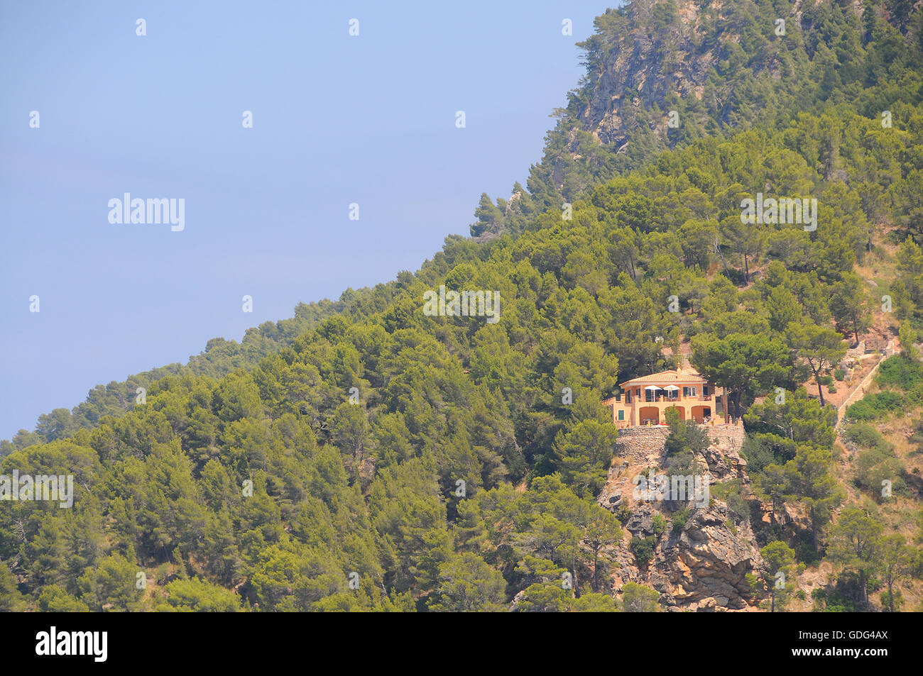 Mallorca, Mallorca, Balearen, Olivenbäume, Aussichtspunkt, Terrasse Stockfoto