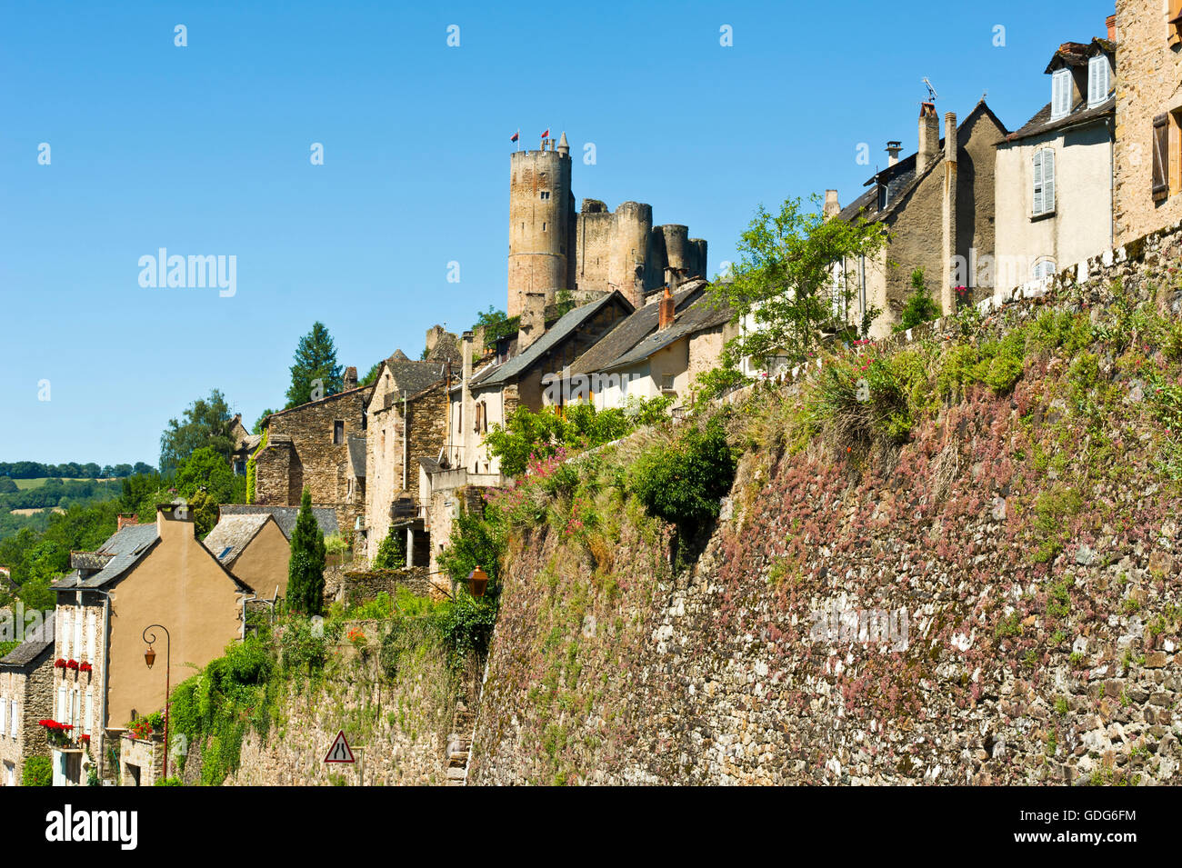 Chateau de Najac, Aveyron, Midi-Pyrenäen, Frankreich Stockfoto