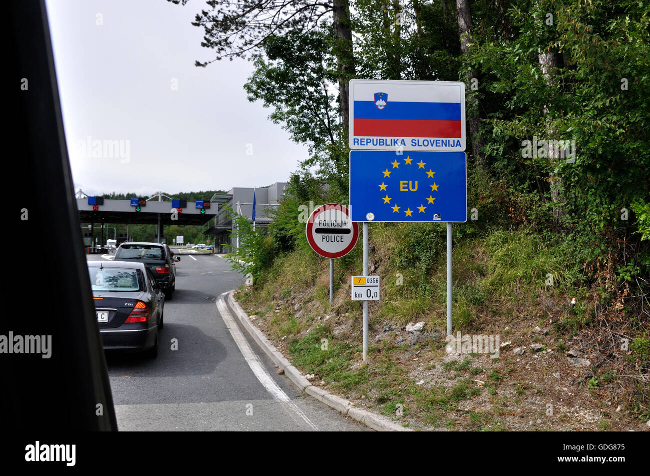 Grenze Zwischen Kroatien Und Slowenien Stockfotografie Alamy