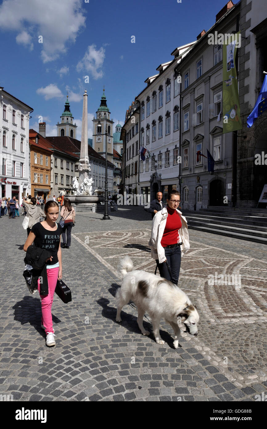 Ljubljana Town Square Stockfoto