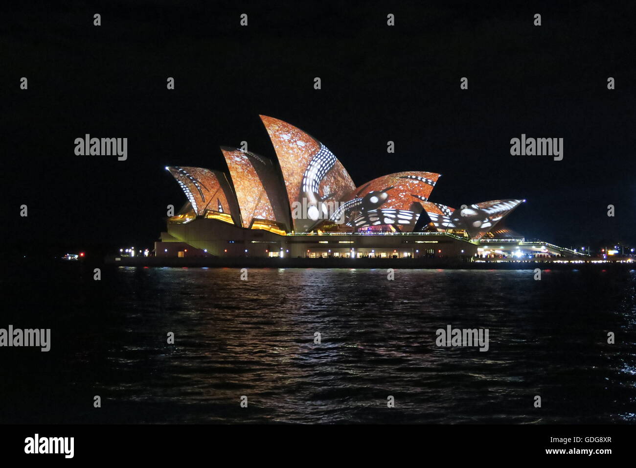 Sydney Opera House während des jährlichen lebhafte Festivals Stockfoto