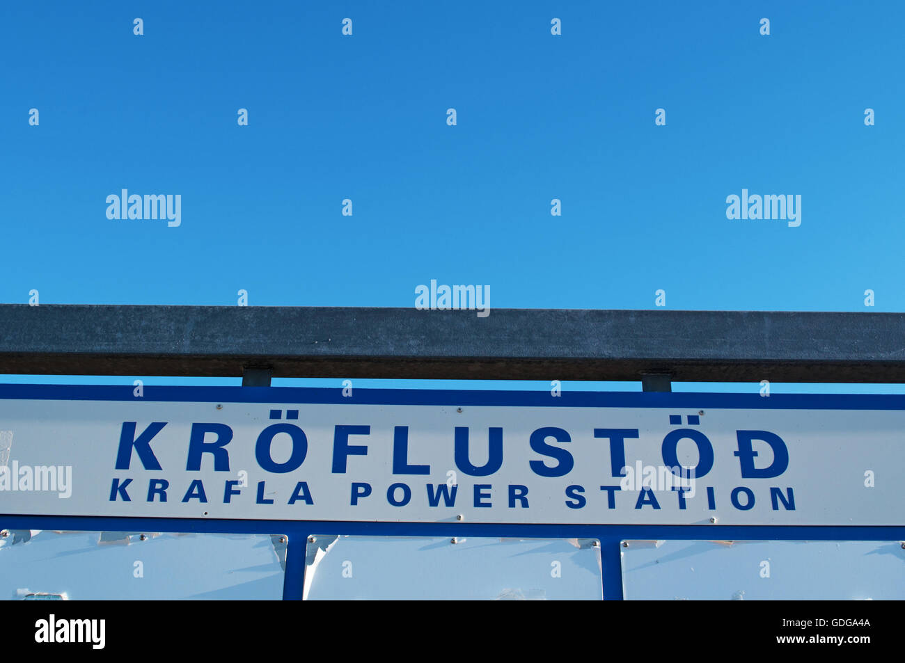 Island, Nordeuropa: Kroflustod Krafla Power Station, in der Nähe der Krafla Vulkan, größtes Kraftwerk in Island mit seinen 33 Bohrungen Stockfoto