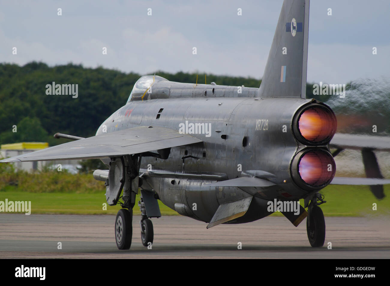 Englisch Electric Lightning F6 XR728, auf dem Flugplatz Bruntingthorpe Stockfoto