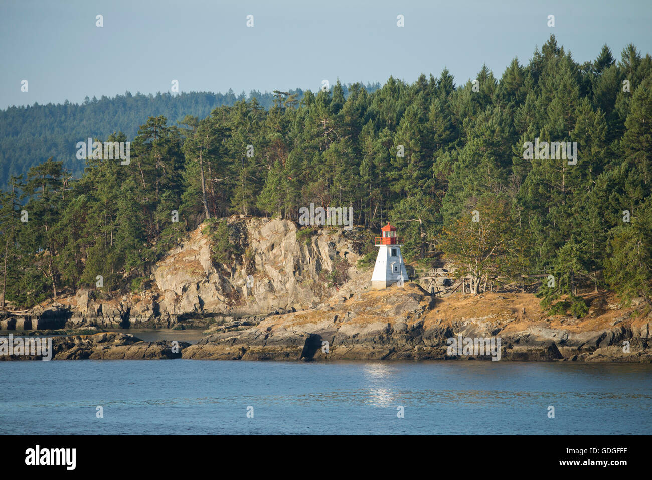Kanada, British Columbia, Vancouver Island, südlichen Gulf Islands, Leuchtturm, salt Spring Island, Küste Stockfoto