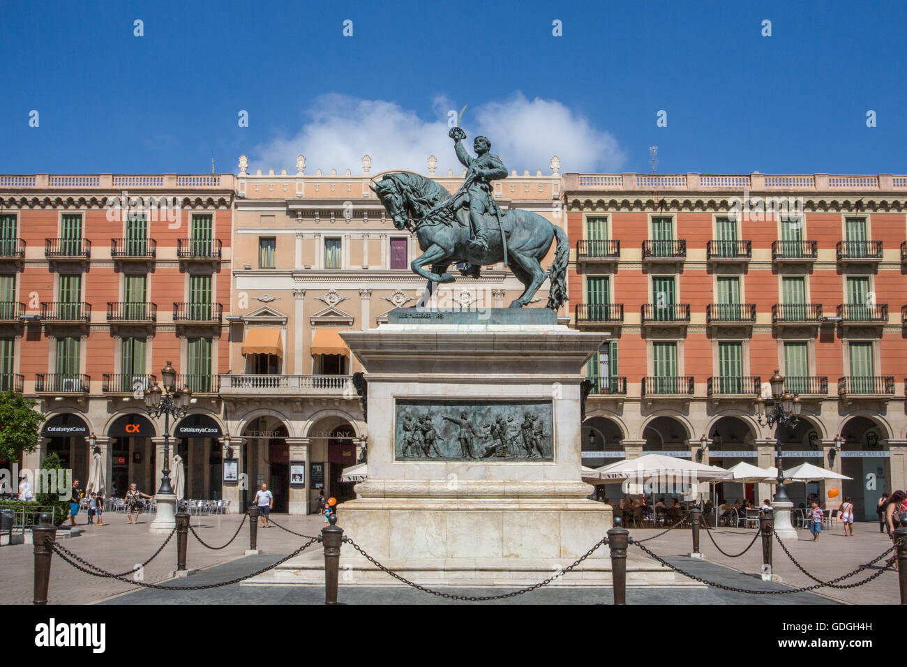 Spanien, Katalonien, Tarragona Provinz, Stadt Reus, General Prim Denkmal Stockfoto