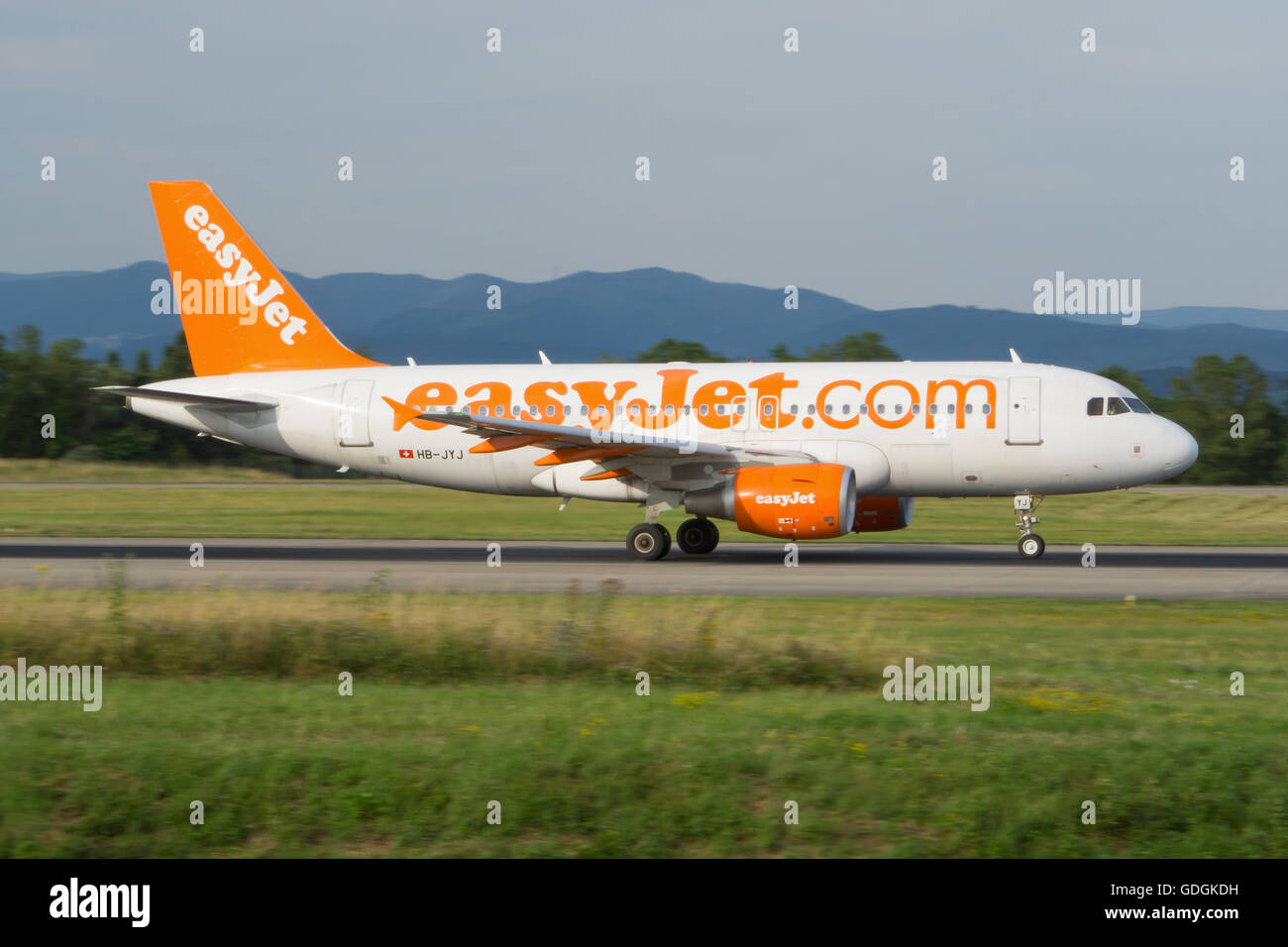 EasyJet, Airbus, Basel, Euroairport Stockfoto