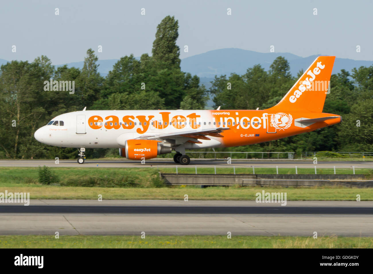 EasyJet, Airbus, Basel, Euroairport Stockfoto