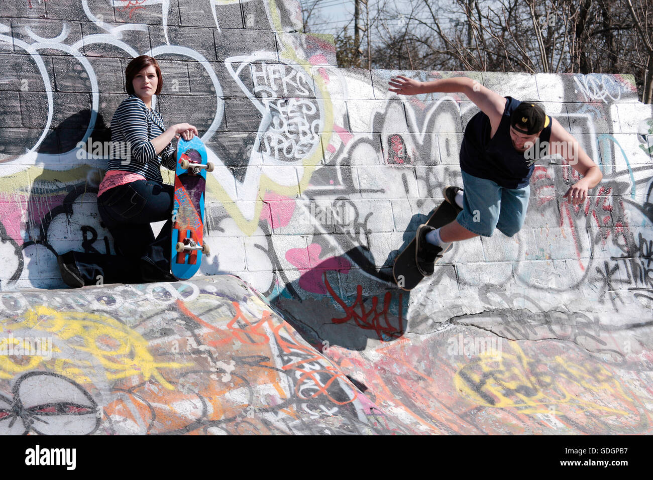 Skate Board Park in der Nähe von NoDa in Charlotte, NC Stockfoto