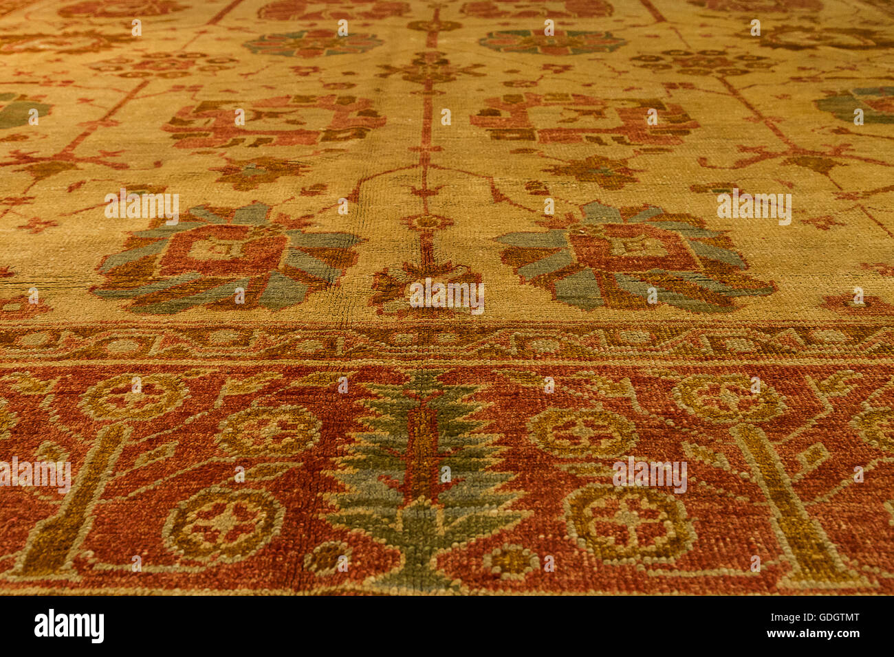 Türkischer handgefertigter Teppiche als Usak Stil bekannt. Stockfoto