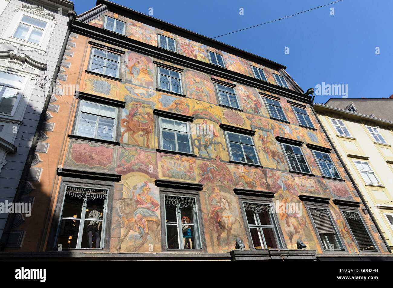 Graz: Haus Herzogshof (auch "gemalten Haus"), Österreich, Steiermark, Steiermark, Region Graz Stockfoto
