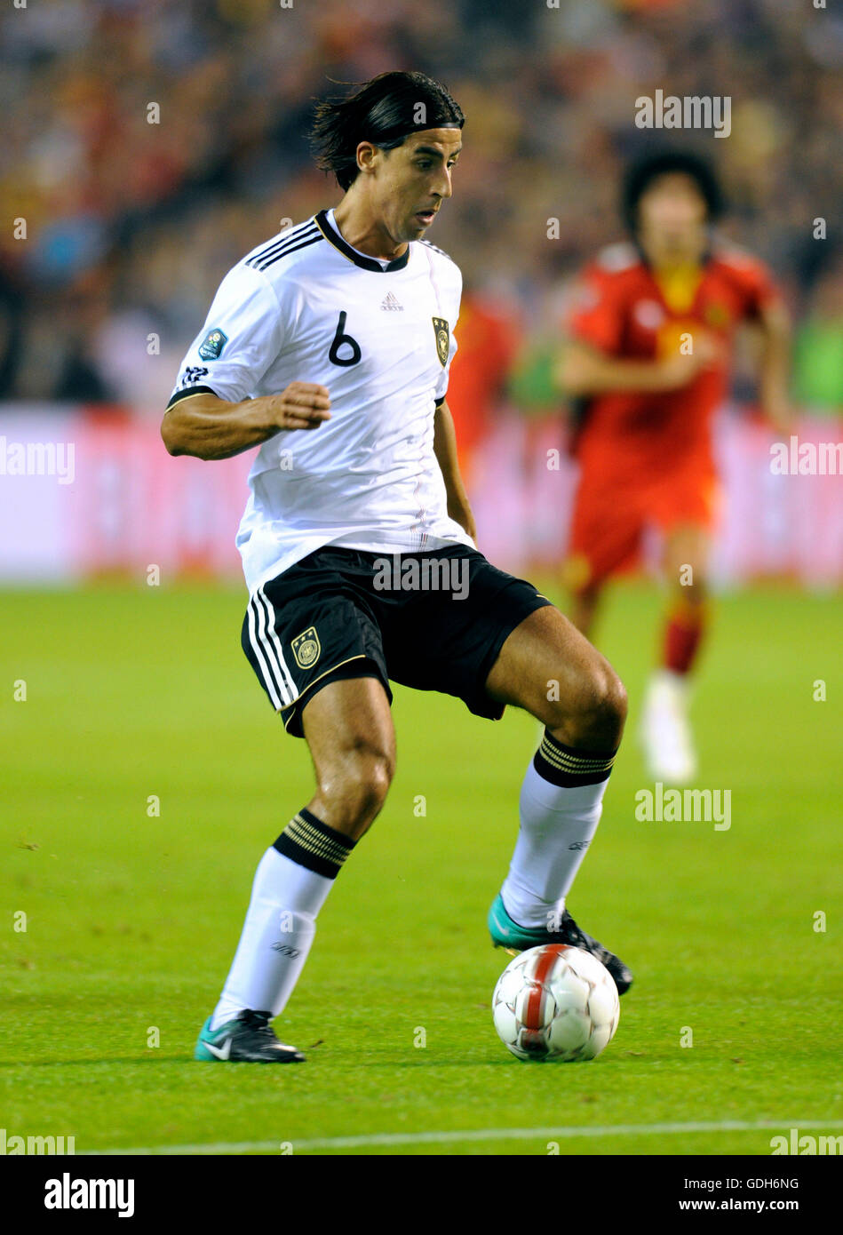 Sami Khedira, UEFA Fußball-Europameisterschaft 2012-Qualifikation Belgien-Deutschland 0: 1, Stadion Stade Roi Baudouin, Brüssel Stockfoto
