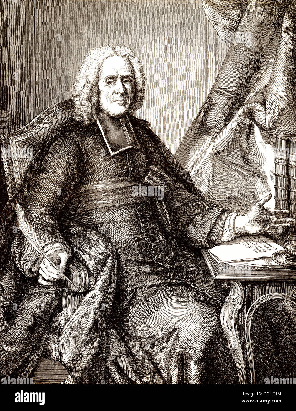 Porträt von Charles Rollin, 1661-1741, ein französischer Historiker und Pädagoge Stockfoto