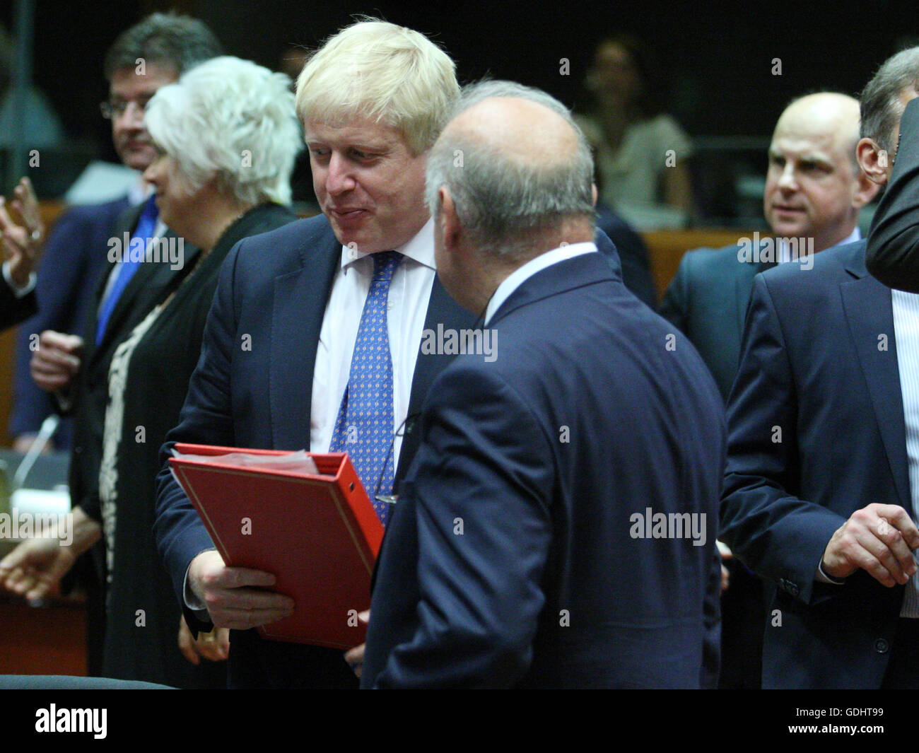 Brüssel, Belgien. 18. Juli 2016. Boris Johnson während des Runden Tisches am europäischen verschleiern. Bildnachweis: Leonardo Hugo Cavallo/Alamy Live-Nachrichten Stockfoto