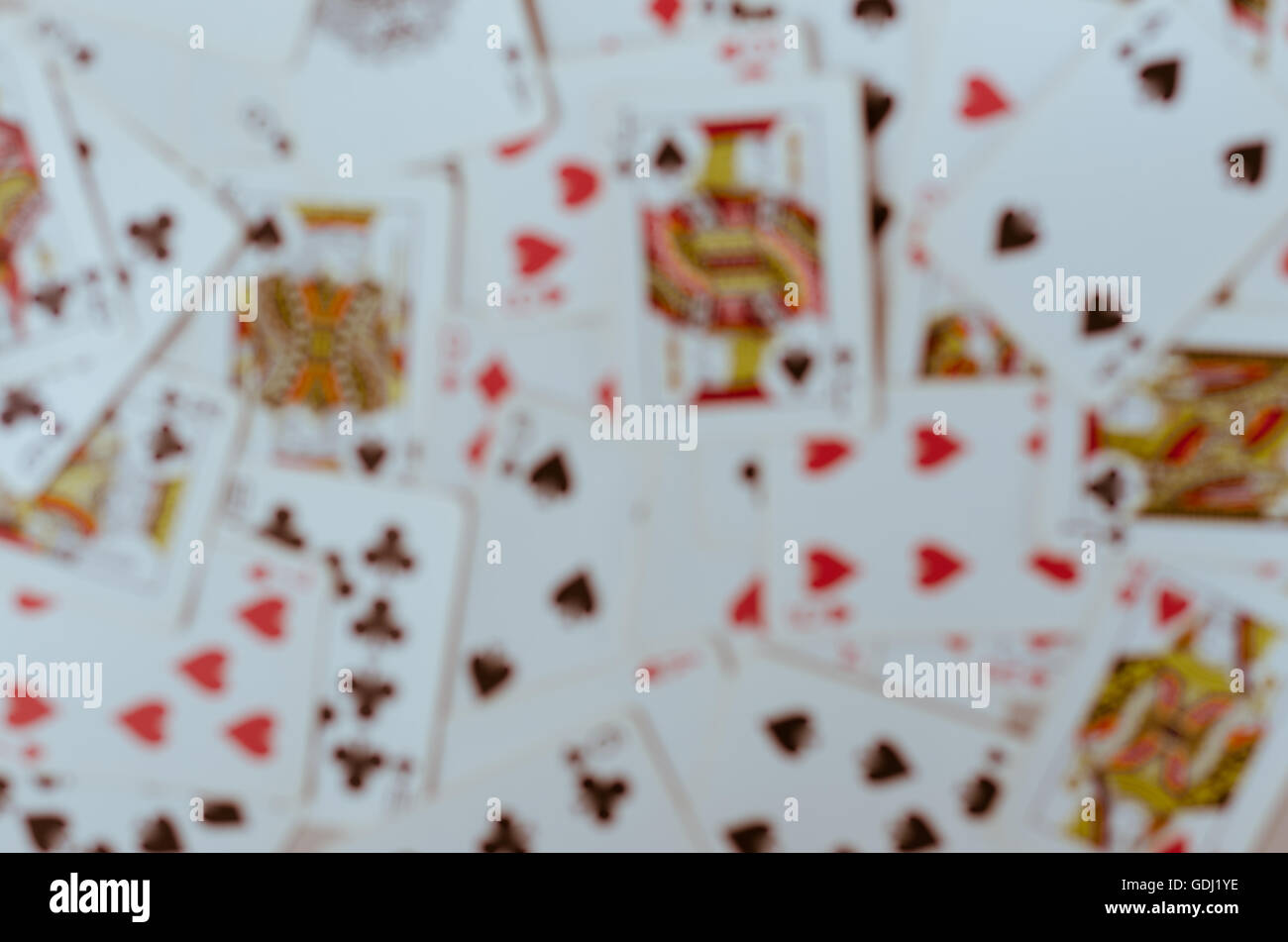 Der Poker Karte Anzug In unscharfen Hintergrund. Stockfoto
