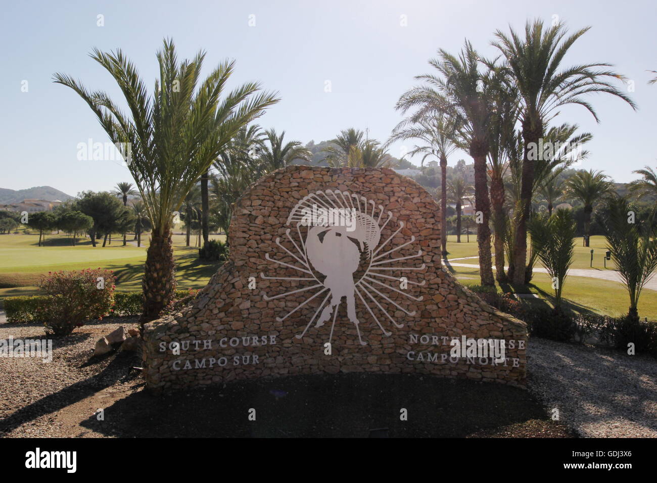 Gesamtansicht der La Manga Club Resort in Murcia, Südspanien. Stockfoto