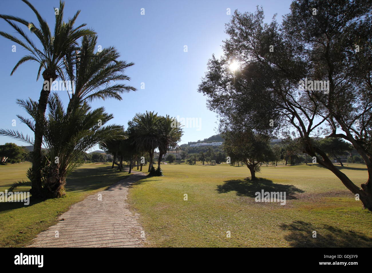 Gesamtansicht der La Manga Club Resort in Murcia, Südspanien. Stockfoto