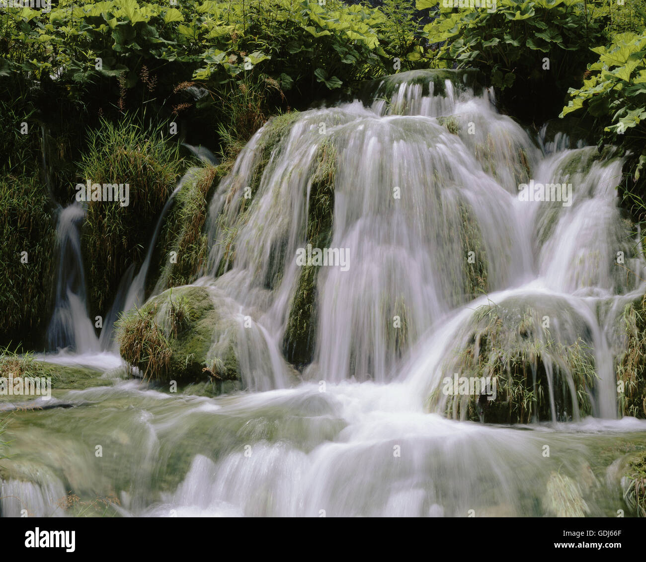 Geographie / Reisen, Kroatien, Landschaft / Landschaften, Nationalpark Plitvicer Seen, Wasserfall, Stockfoto