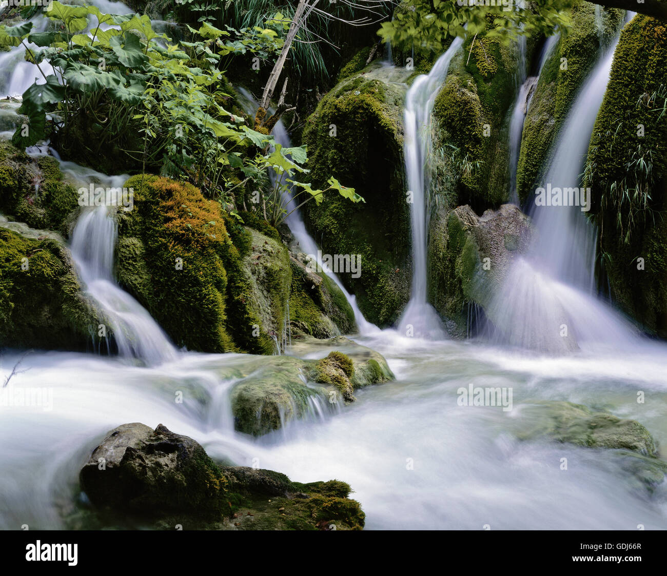 Geographie / Reisen, Kroatien, Landschaft / Landschaften, Nationalpark Plitvicer Seen, Wasserfall, Stockfoto