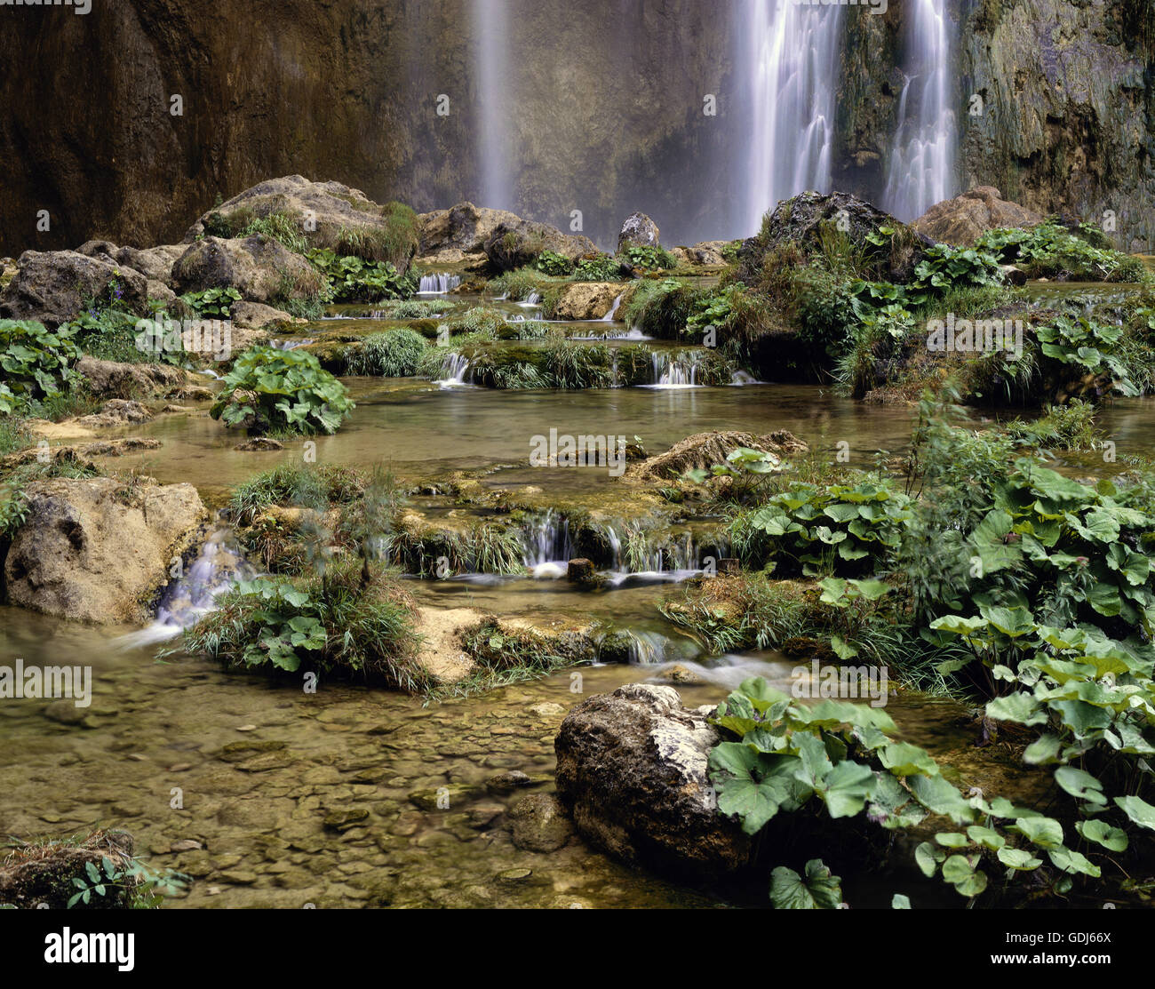 Geographie / Reisen, Kroatien, Landschaft / Landschaften, Nationalpark Plitvicer Seen, Wasserfall, Stockfoto