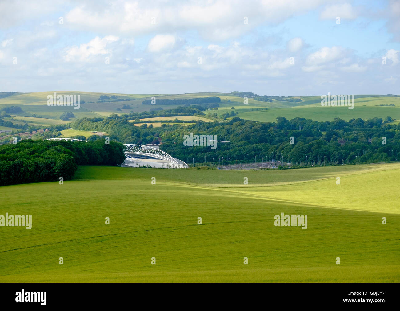 Die American Express Community Stadium in Brighton, Heimat von Brighton und Hove Albion Football Club. Das Stadion ist bei Falmer whe Stockfoto