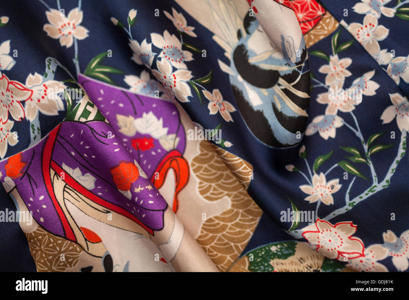 Dekorative Kimono Blumenmotiv Stockfoto