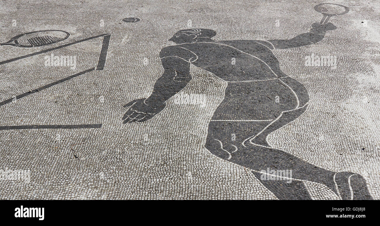 Mosaik der Tennisspieler an Mussolinis Foro Italico Sports Complex Rom Latium Italien Europa Stockfoto