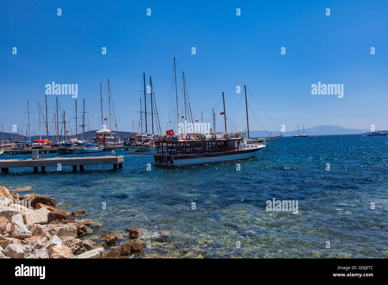Detail vom Hafen in Bodrum, Türkei Stockfoto