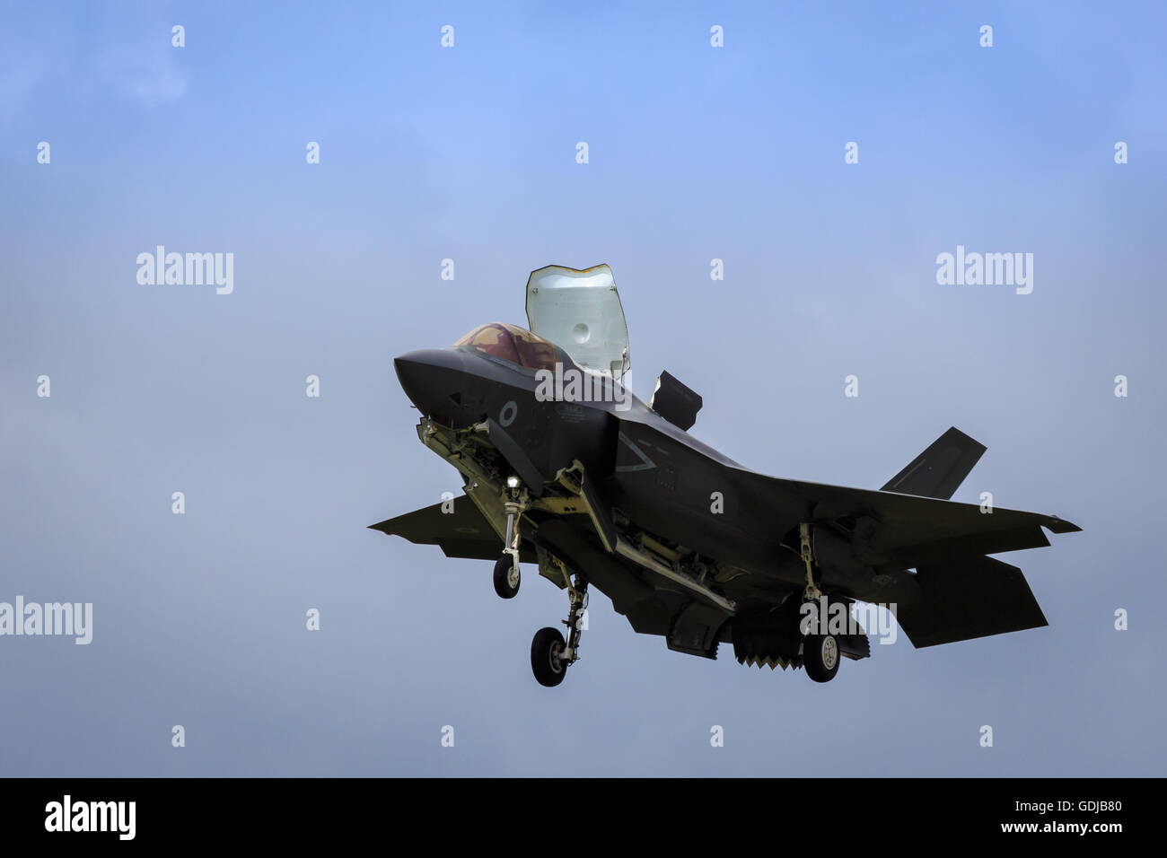 F35 Joint Strike Fighter im Schwebeflug Überschall] STOVL Stealth-Jet Stockfoto