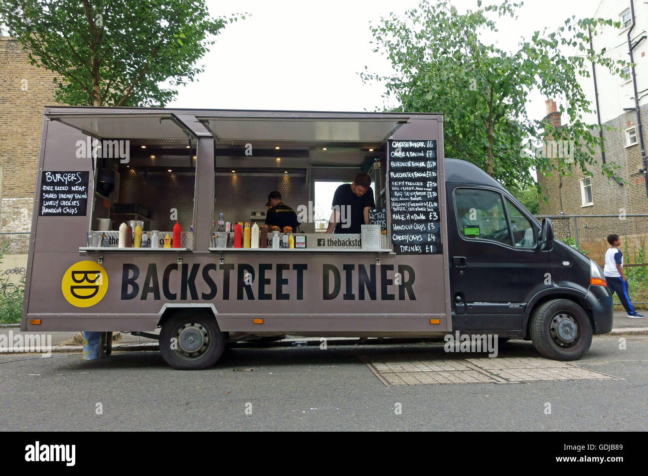 Backstreet Diner mobile Food-Kette am Event in London Stockfoto