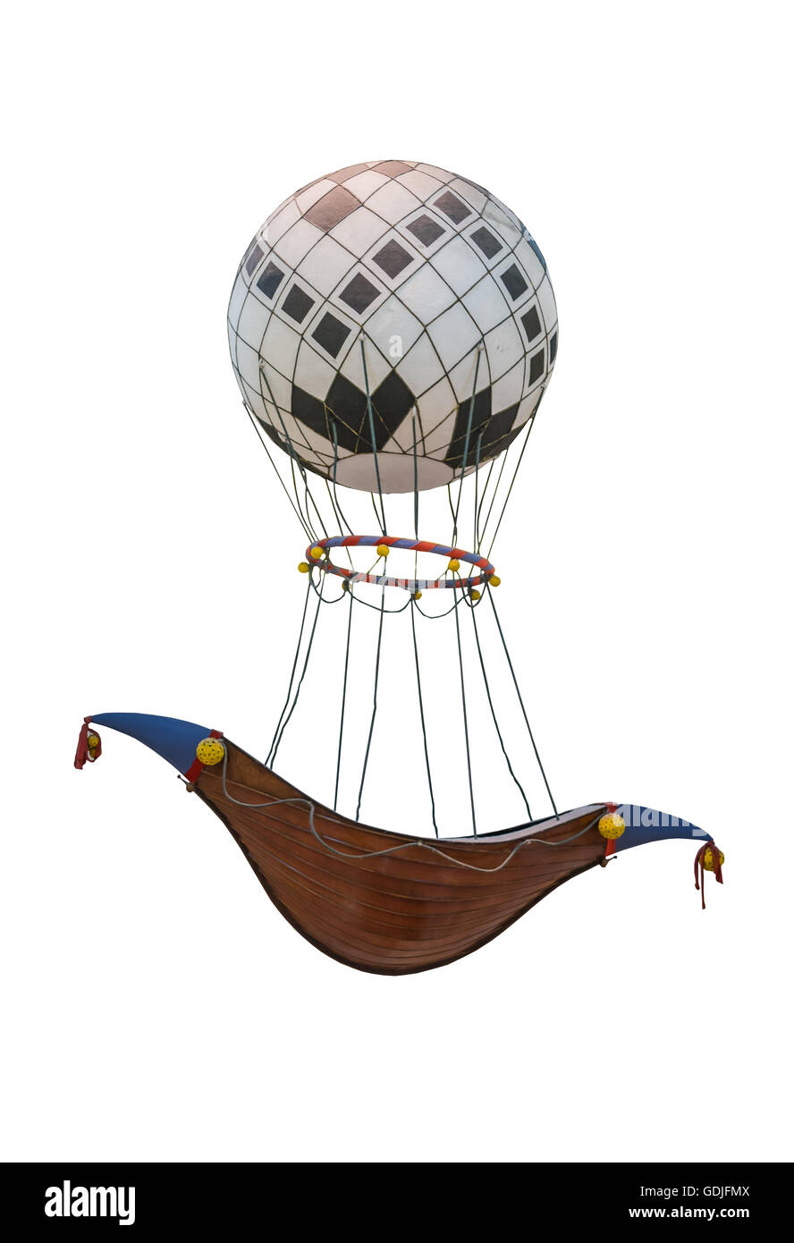 Luftschiff-Ballon isoliert auf weißem Hintergrund Stockfoto