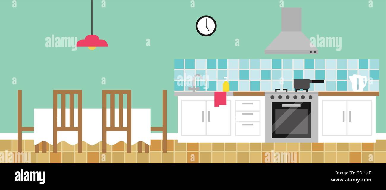 Hintergrund Illustration der leere Küche Stock Vektor