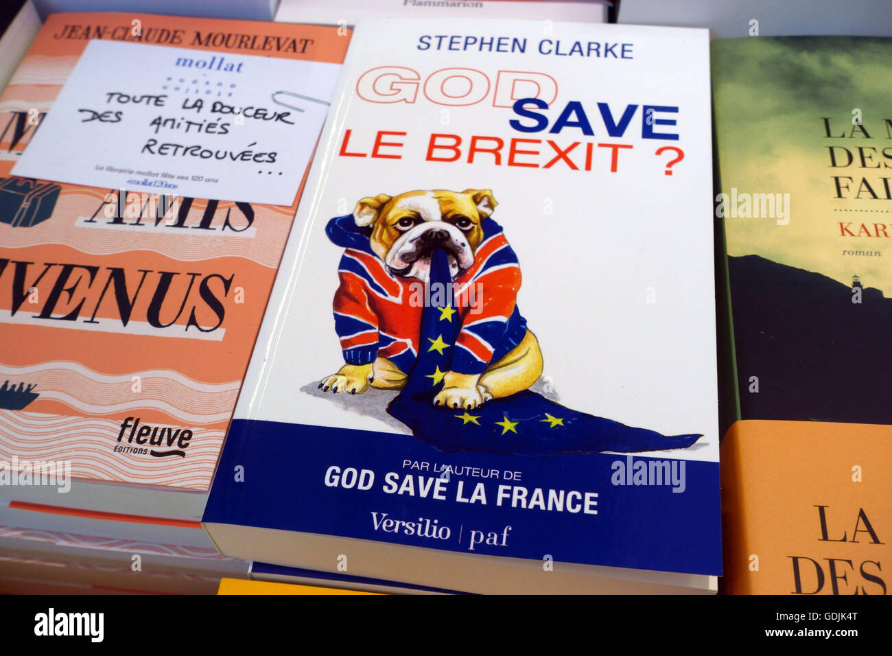Buch im Shop in Bordeaux, Frankreich über "Le Brexit" Stockfoto