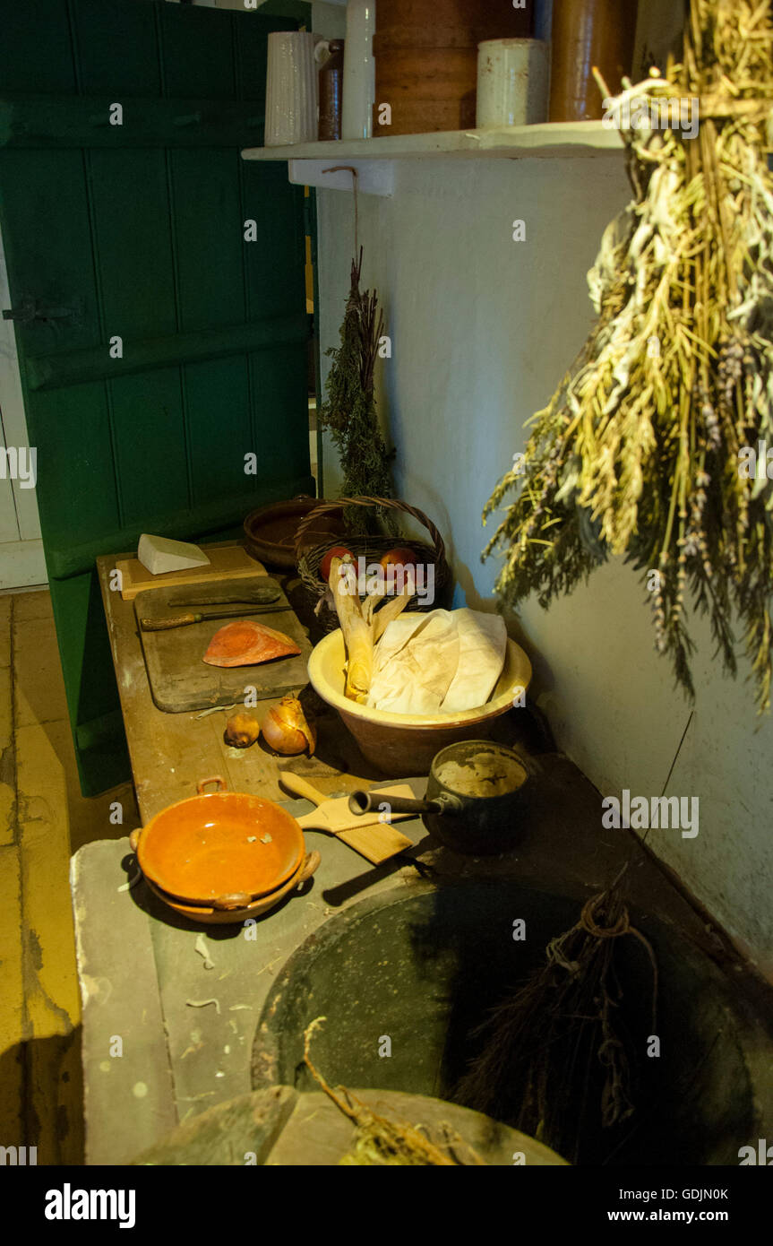 Alte Küche aus Steinbruch Bank Mühle Baumwollfabrik. Stockfoto