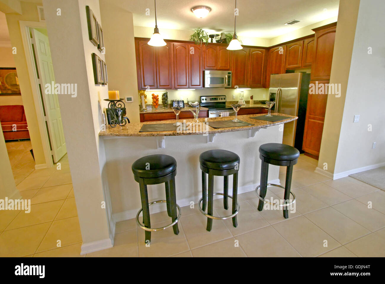 Innenaufnahme einer Küche im Inneren eine Immobilie Stockfoto